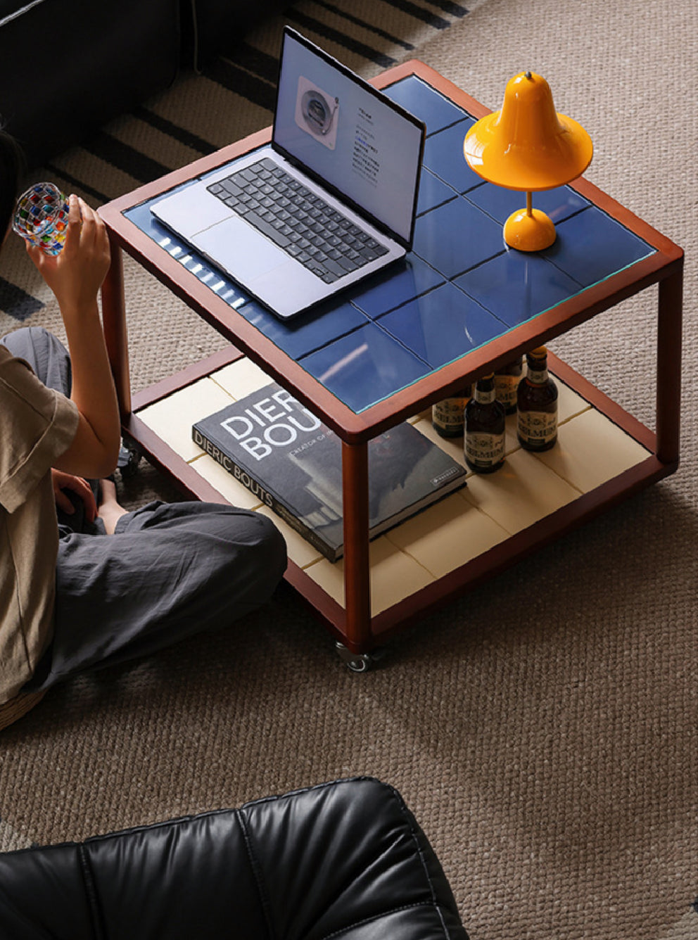 Checkerboard Solid Wood Coffee Table