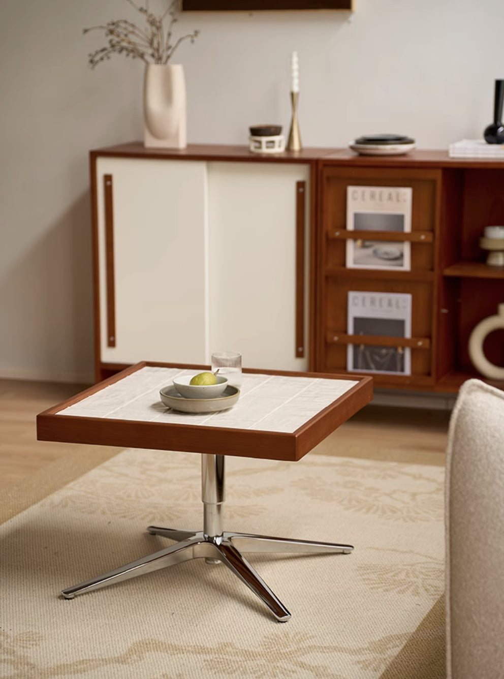 Tile Adjustable Height Side Table
