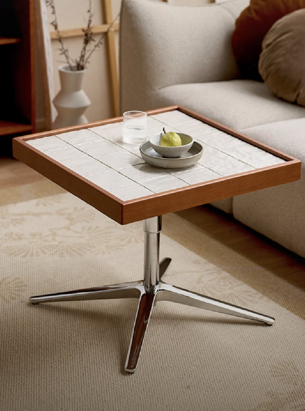 Tile Adjustable Height Side Table