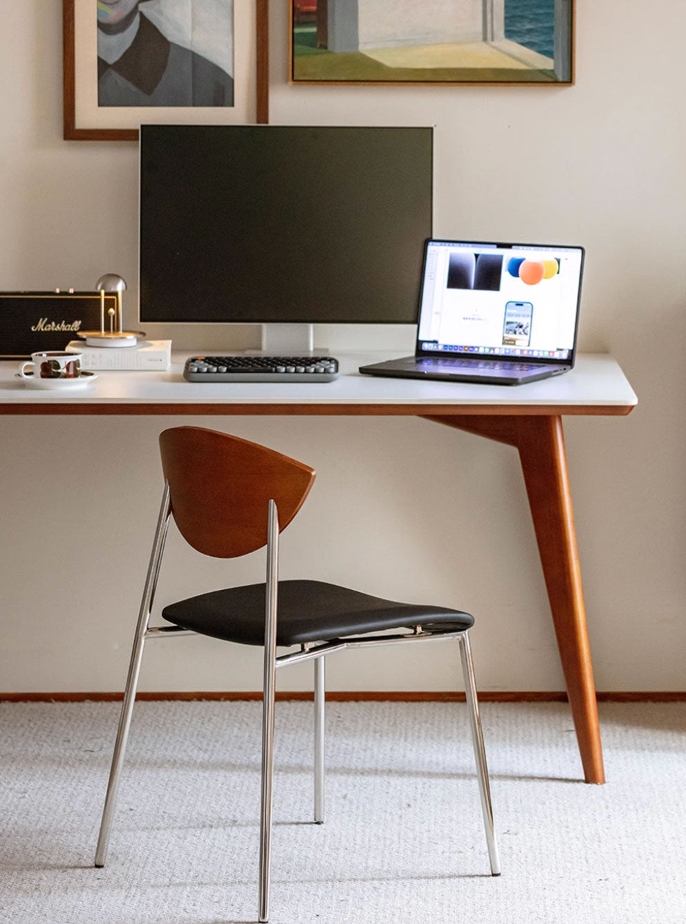 Asuka Solid Wood and Staineless Steel Chair