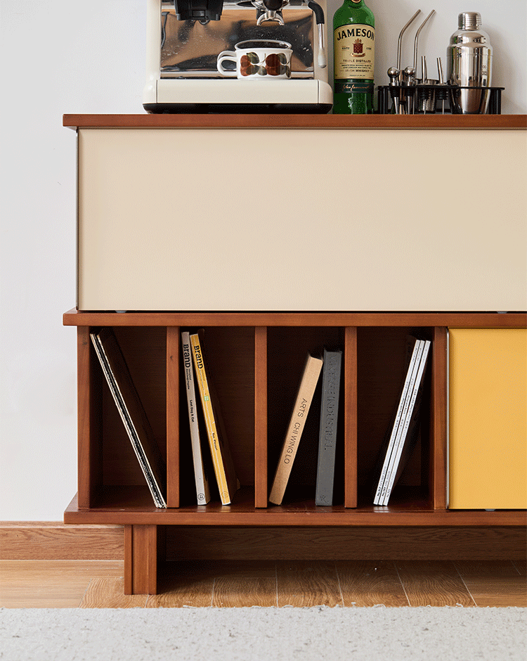 Mies Solid Wood Sideboard with Double-Coloured Doors
