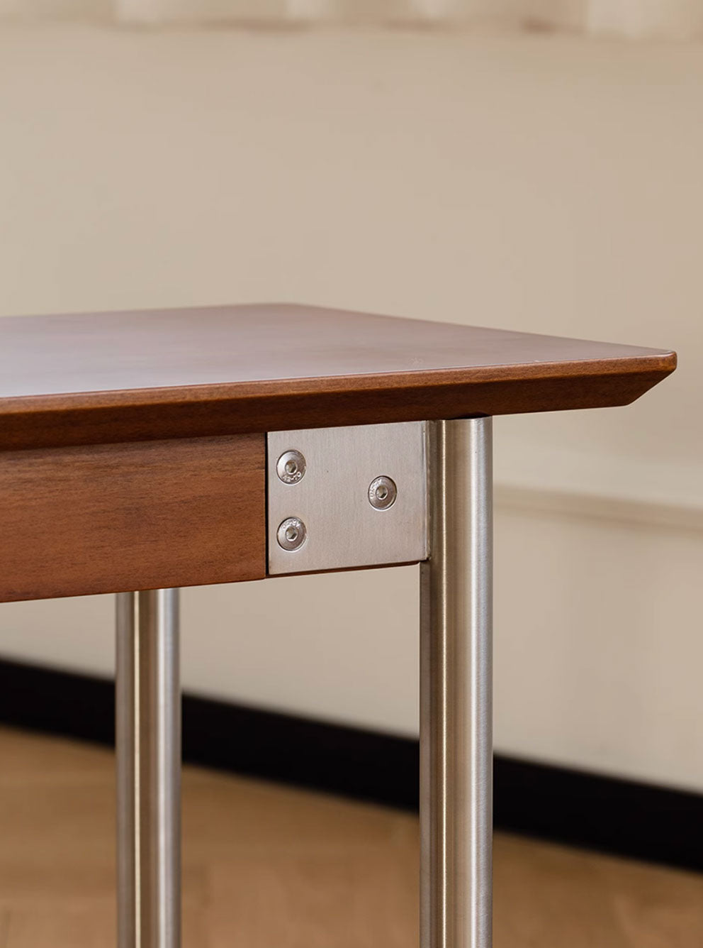 Seasons Solid Wood and Stainless Steel Bench