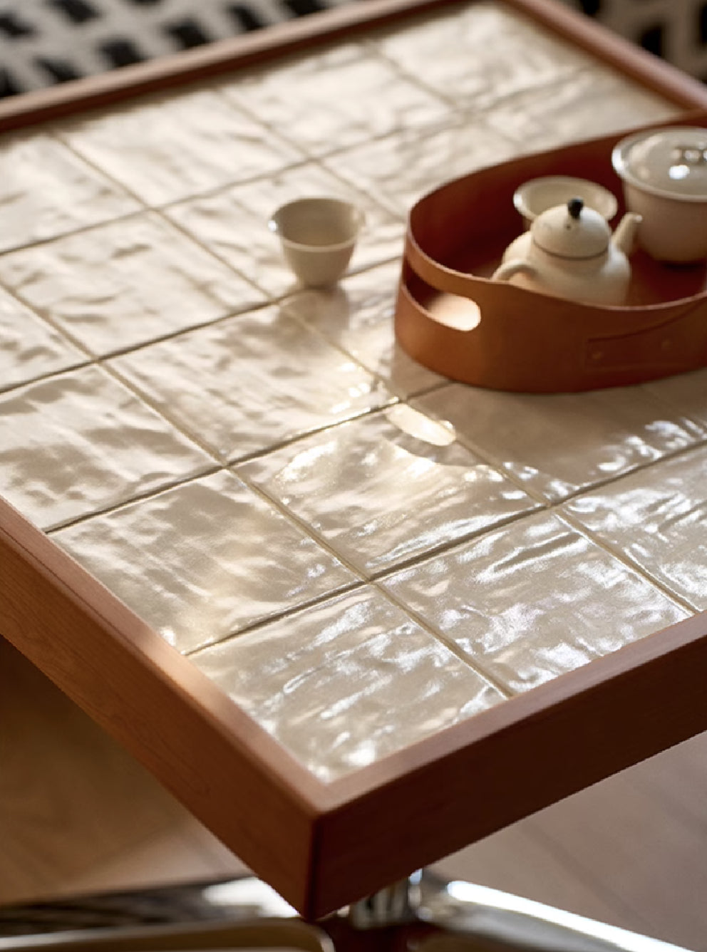 Tile Adjustable Height Side Table