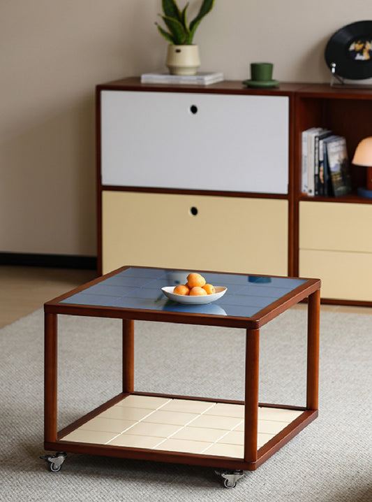 Checkerboard Solid Wood Coffee Table