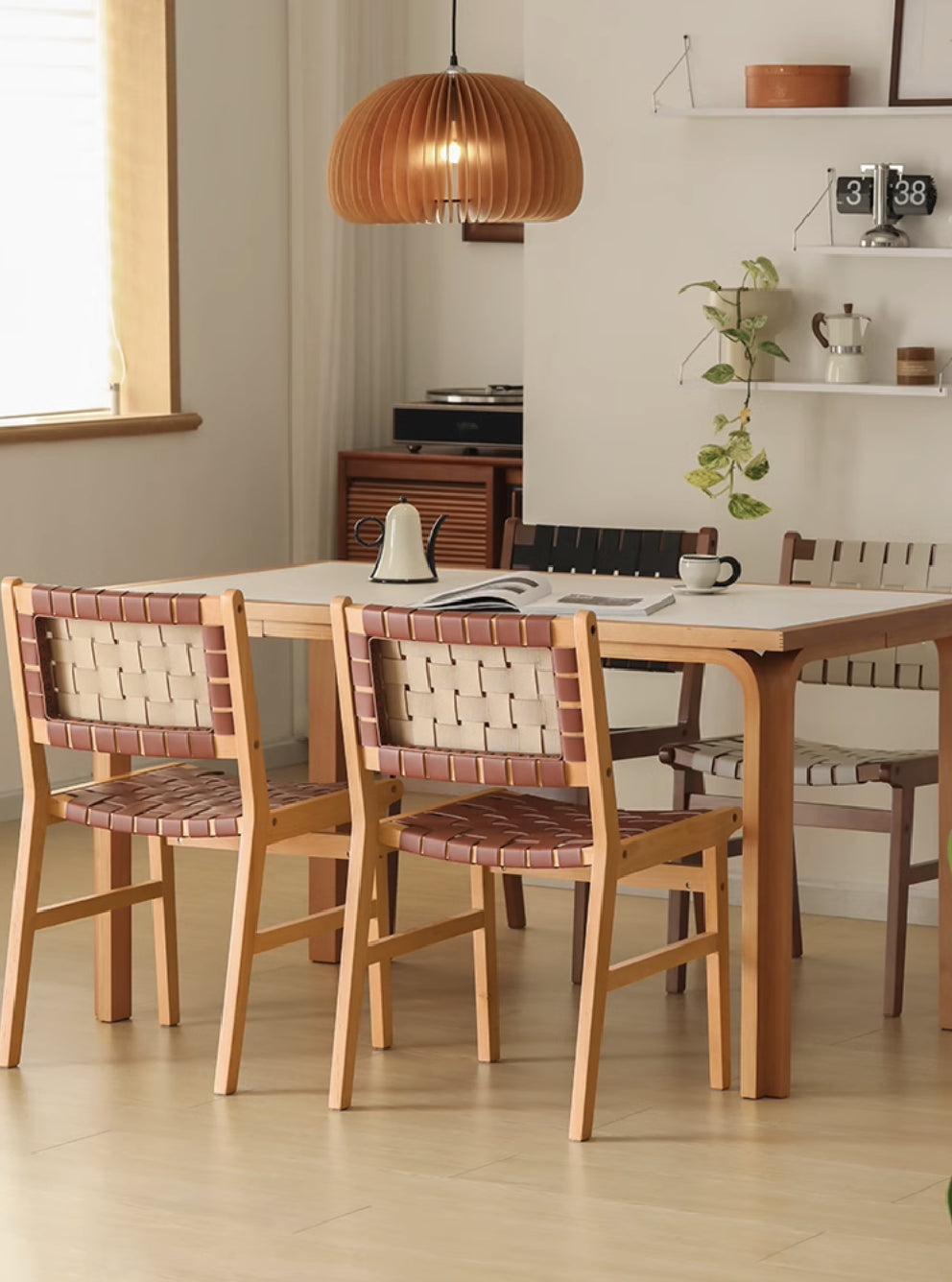 Ida Solid Wood and Leather Chair