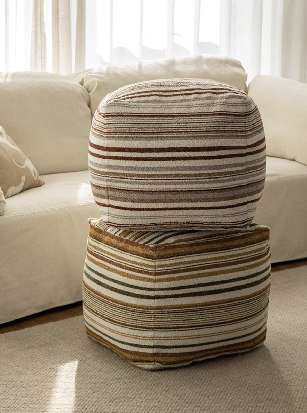 Striped Ottoman