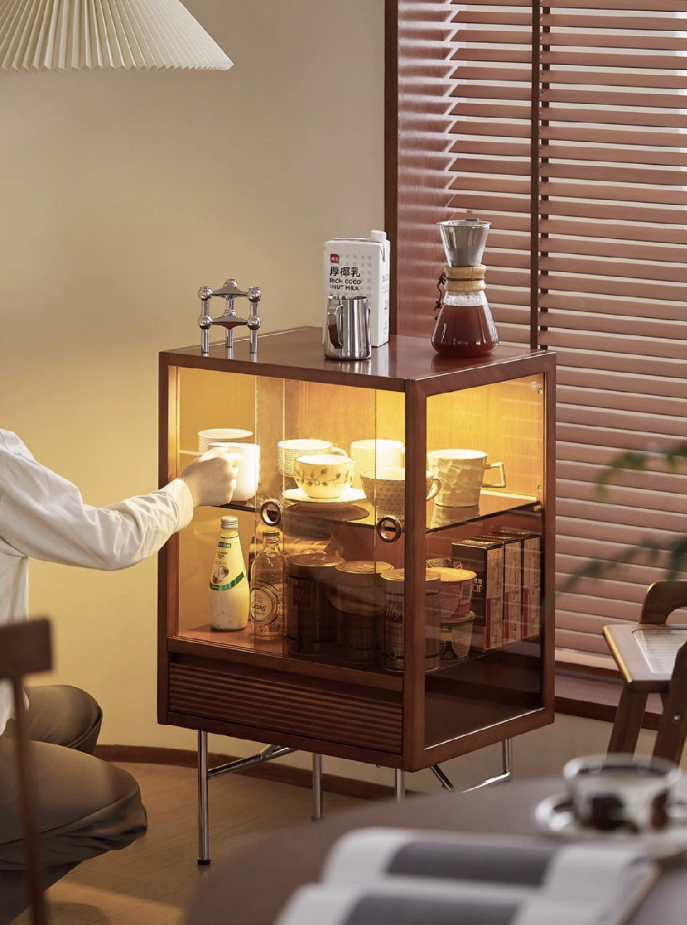 Cella Solid Wood Display Cabinet