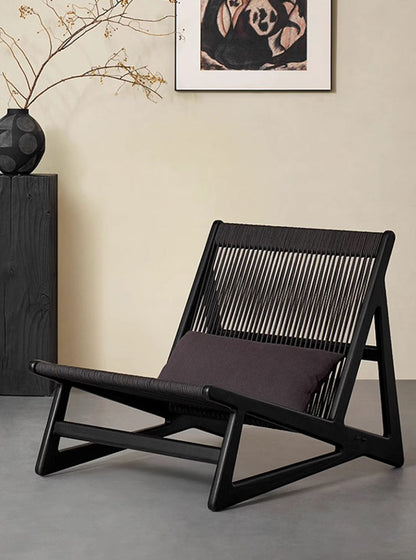Solid Wood Woven Lounge Chair