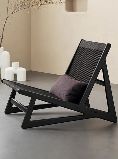 Solid Wood Woven Lounge Chair