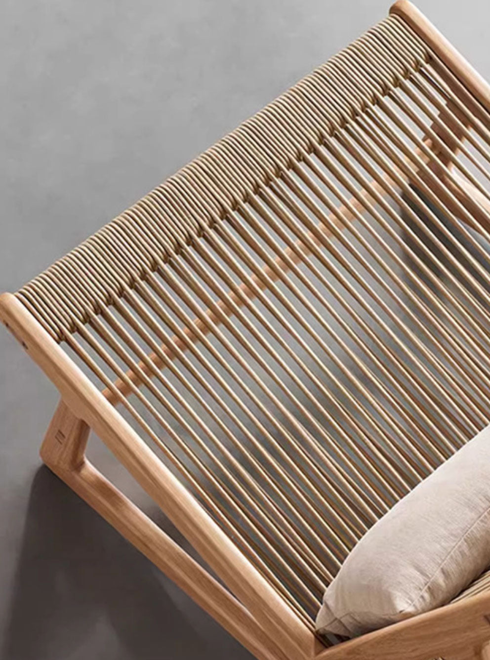 Solid Wood Woven Lounge Chair