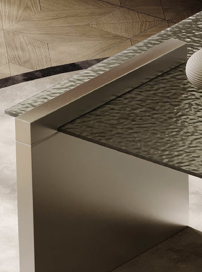 Ripple Stainless Steel and Glass Coffee Table