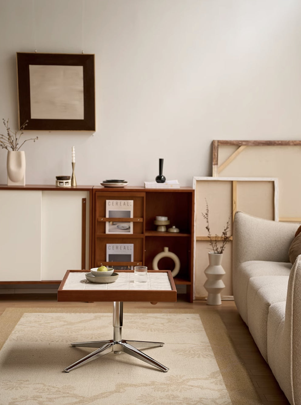 Tile Adjustable Height Side Table