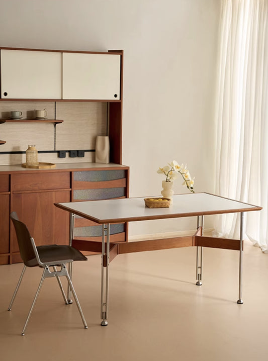 Aki Solid Wood, Stainless Steel and Sintered Stone Long Table