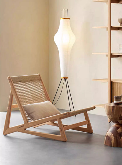 Solid Wood Woven Lounge Chair